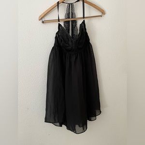 Cacique lingerie black baby doll spaghetti strap